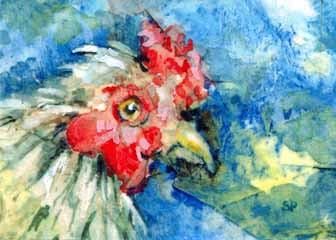 "Chicken 1" by Sally Probasco, Madison WI - Mixed media, SOLD